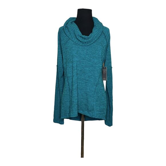 Threads 4 Thoughts teal green long sleeves cowl neck sweater size S - Picture 11 of 14